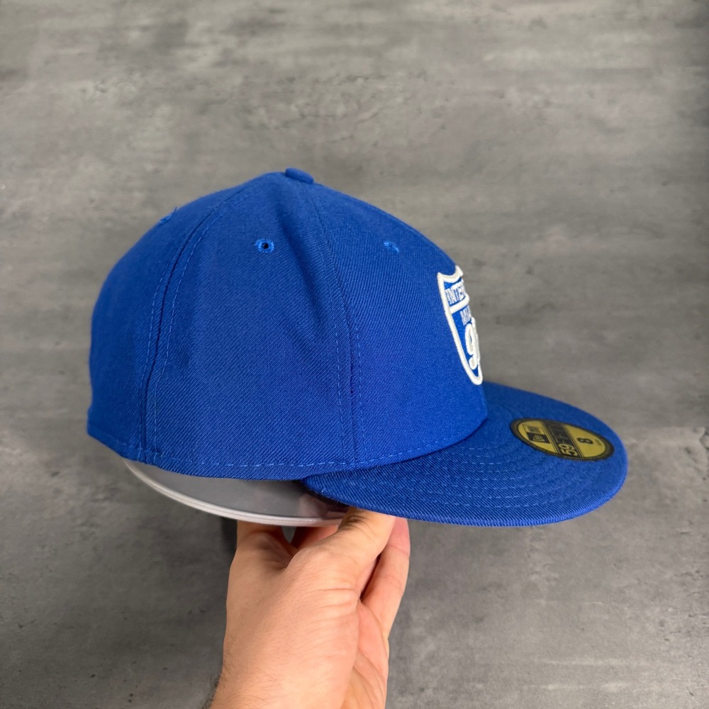 Vintage New Era I-95 Fitted Hat 8 Blue Interstate Miami 95 305 Wool USA Made Cap - Picture 4 of 8